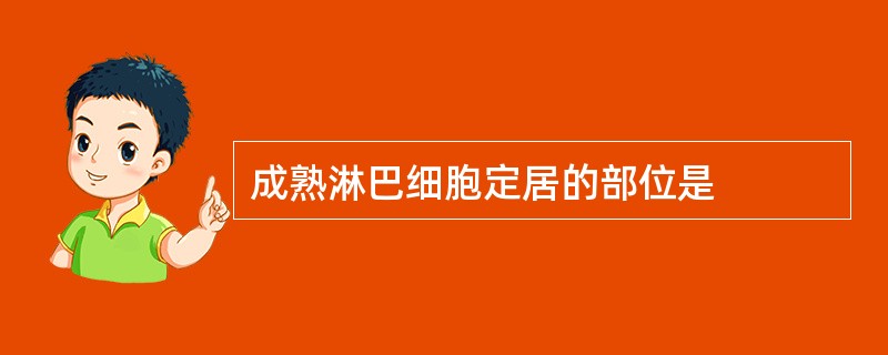 成熟淋巴细胞定居的部位是