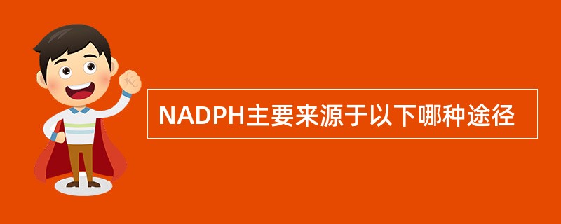 NADPH主要来源于以下哪种途径