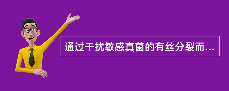 通过干扰敏感真菌的有丝分裂而抑菌的药物是A、灰黄霉素B、制霉菌素C、克霉唑D、两