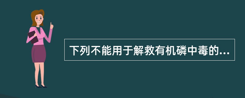 下列不能用于解救有机磷中毒的药物是A、碘解磷定B、氯解磷定C、硫酸阿托品D、氢溴