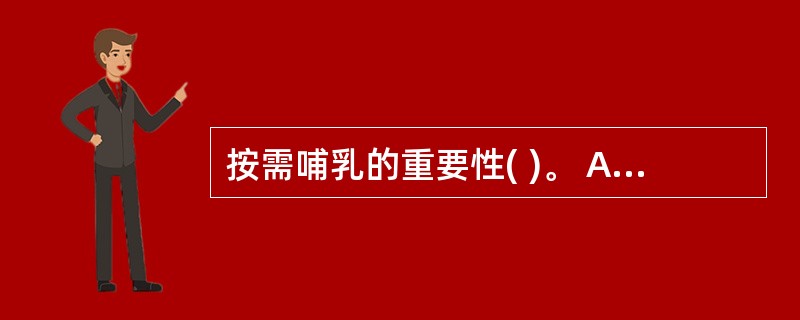 按需哺乳的重要性( )。 A、可使婴儿吃到足够的母乳 B、保证婴儿的营养供给 C