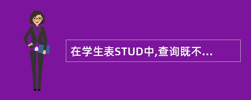 在学生表STUD中,查询既不是信息系“IS”、数学系“MA”,也不是计算机系"C