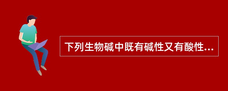 下列生物碱中既有碱性又有酸性的是A、吗啡碱B、小檗碱C、秋水仙碱D、苦参碱E、麦