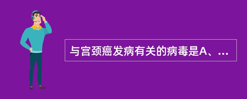 与宫颈癌发病有关的病毒是A、单纯疱疹病毒1型B、肝炎病毒C、脊髓灰质炎病毒D、人