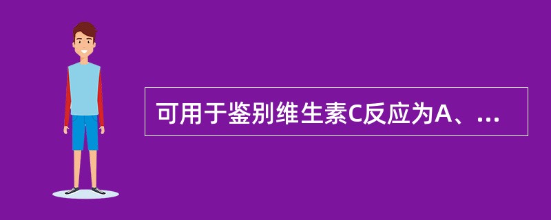 可用于鉴别维生素C反应为A、斐林试剂反应B、三氯化铁反应C、Vitali反应D、