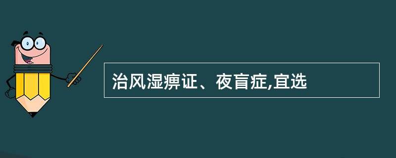 治风湿痹证、夜盲症,宜选