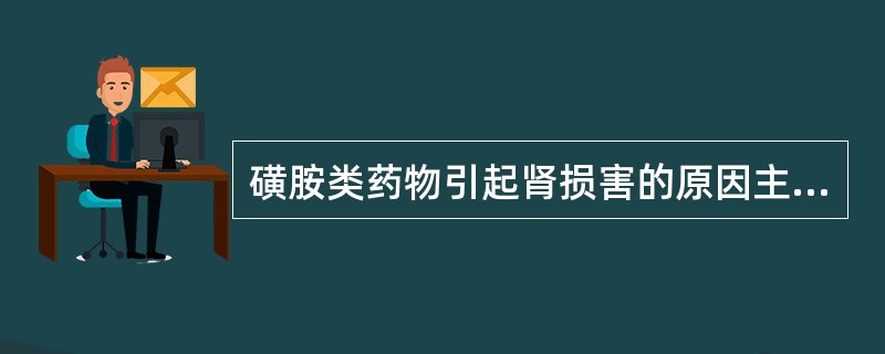 磺胺类药物引起肾损害的原因主要为A、产生结晶沉淀B、直接肾损害C、析出结晶D、抑