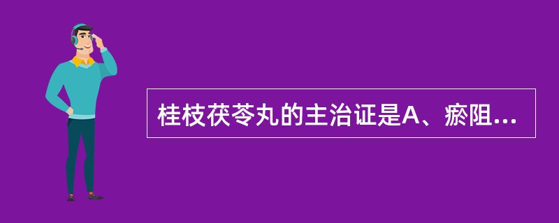 桂枝茯苓丸的主治证是A、瘀阻胞宫证B、下焦蓄血证C、中风后遗症D、瘀滞脉络证E、