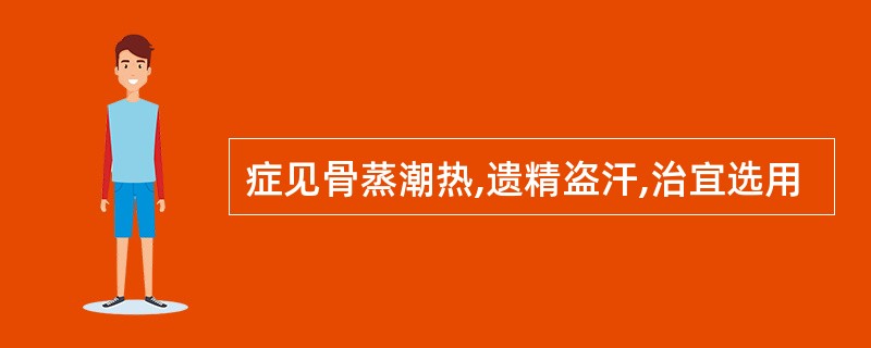 症见骨蒸潮热,遗精盗汗,治宜选用