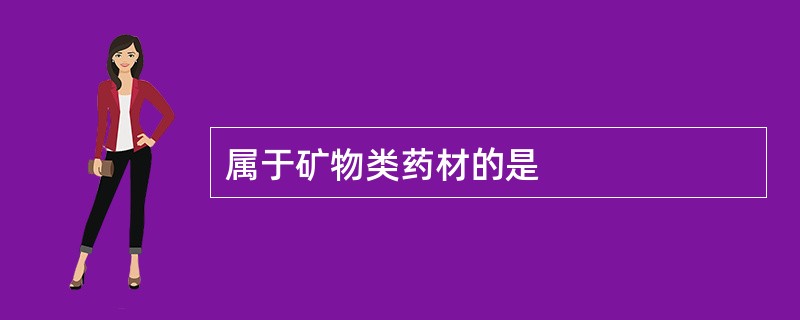 属于矿物类药材的是