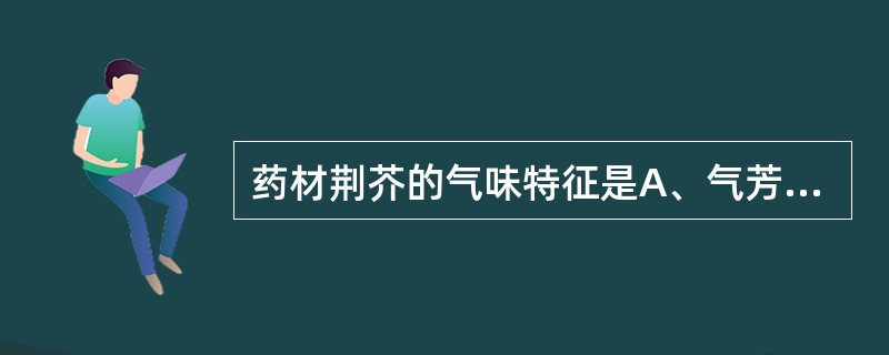 药材荆芥的气味特征是A、气芳香,味微涩而辛凉B、气芳香,味甜C、气微,味淡D、气