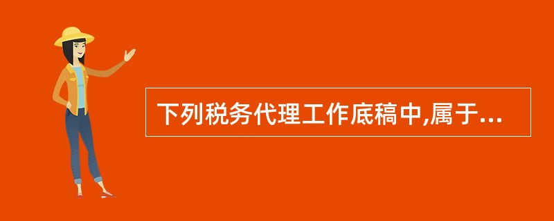 下列税务代理工作底稿中,属于备查类工作底稿的有()。