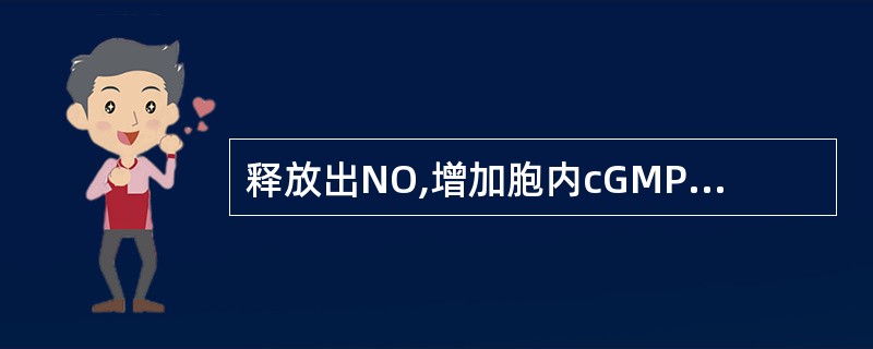 释放出NO,增加胞内cGMP水平,使血管扩张而降压