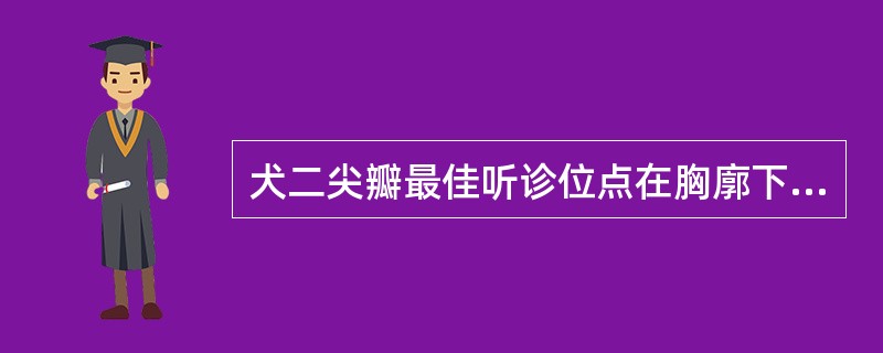 犬二尖瓣最佳听诊位点在胸廓下1£¯3中央水平线上A、右侧第4肋间B、左侧第4肋间