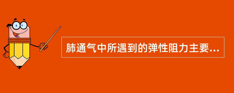 肺通气中所遇到的弹性阻力主要是A、肺泡表面张力B、胸内压C、气道阻力D、惯性阻力