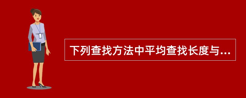 下列查找方法中平均查找长度与元素的个数无关的方法是()。