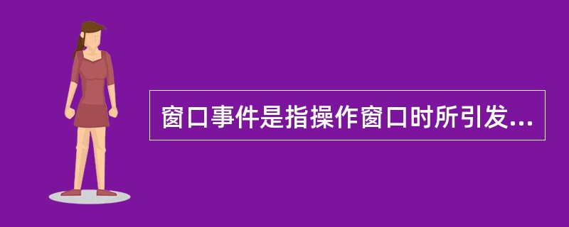 窗口事件是指操作窗口时所引发的事件,下列不属于窗口事件的是______。