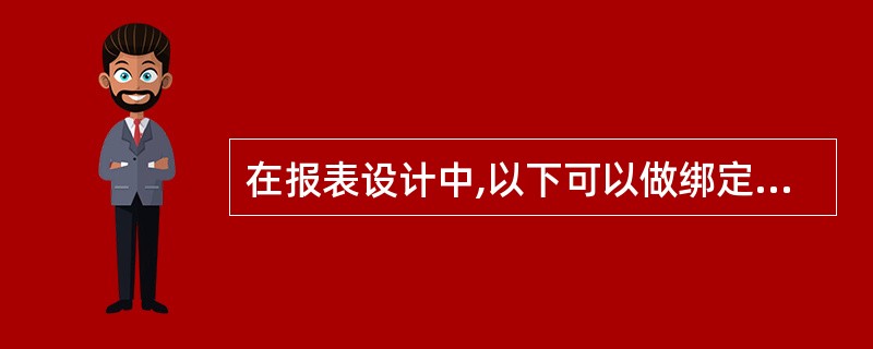 在报表设计中,以下可以做绑定控件显示字段数据的是______。