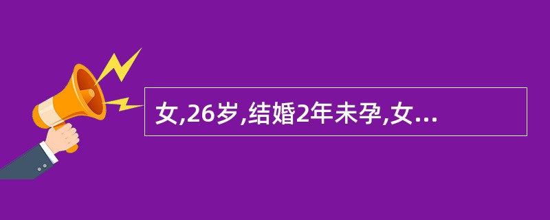 女,26岁,结婚2年未孕,女性激素测定LH£¯FSH>3,不孕的可能原因是( )