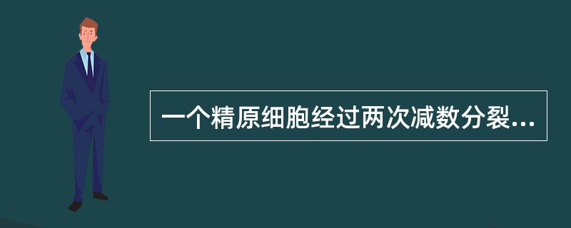 一个精原细胞经过两次减数分裂产生的精细胞数目是( )。A、4个B、6个C、8个D
