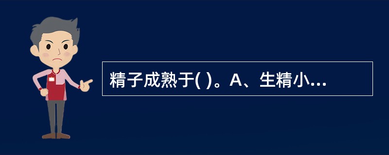 精子成熟于( )。A、生精小管B、直精小管C、睾丸网D、附睾E、输精管