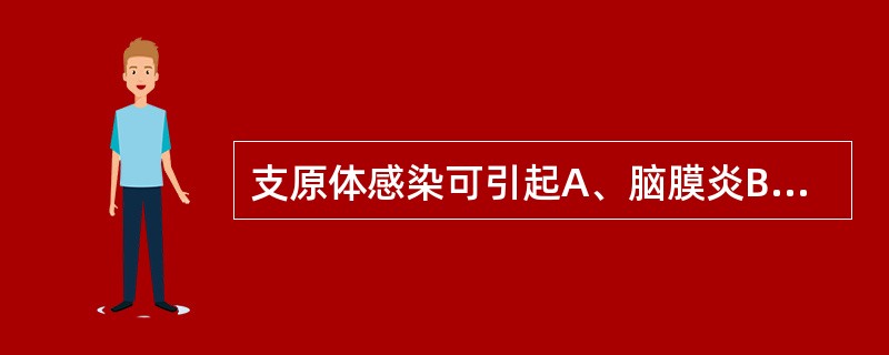 支原体感染可引起A、脑膜炎B、肠炎C、肺炎D、沙眼E、流感