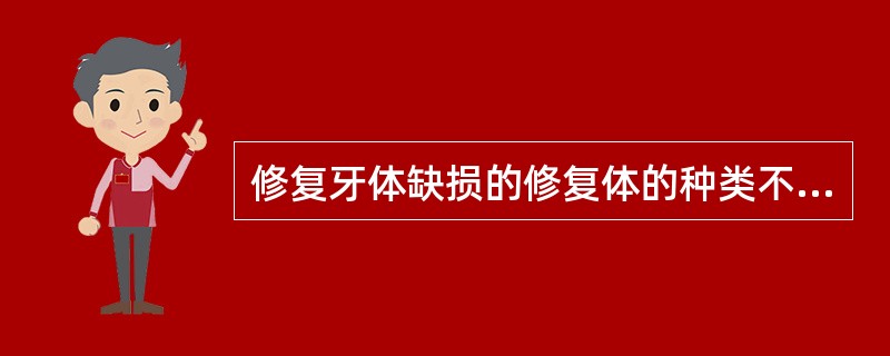 修复牙体缺损的修复体的种类不包括( )A、嵌体B、全冠C、固定桥D、桩核冠E、种