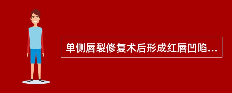 单侧唇裂修复术后形成红唇凹陷时选择二期修复的方法是A、对偶三角瓣移位修复B、再做