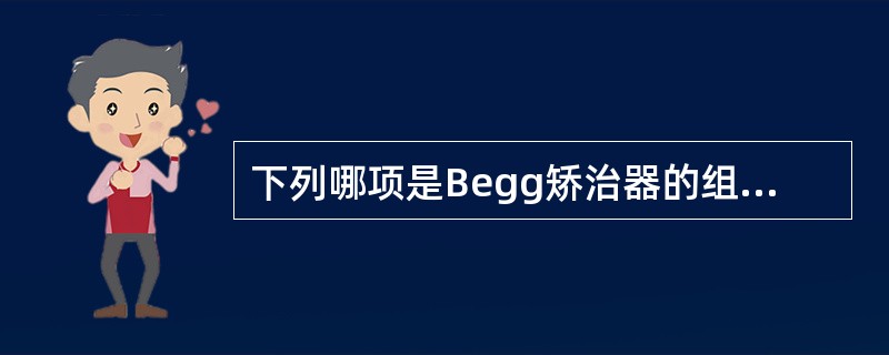 下列哪项是Begg矫治器的组成部分A、方丝B、方托槽C、双曲唇弓D、Begg托槽