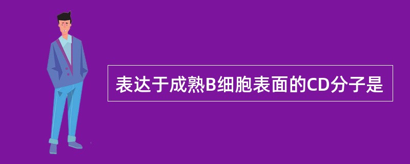 表达于成熟B细胞表面的CD分子是