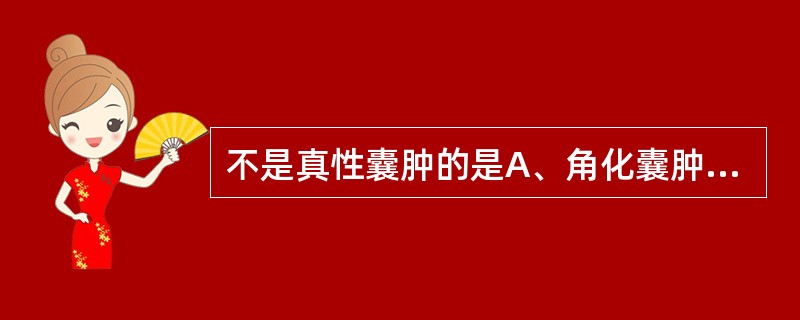 不是真性囊肿的是A、角化囊肿B、球上颌囊肿C、始基囊肿D、牙源性钙化囊肿E、表皮