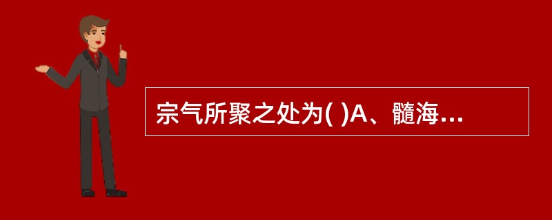 宗气所聚之处为( )A、髓海B、气海C、水谷之海D、血海E、少海