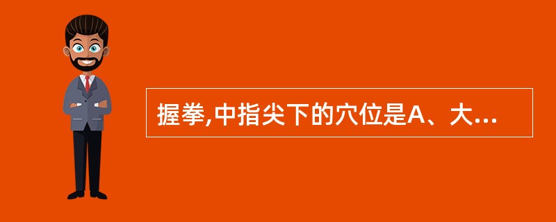 握拳,中指尖下的穴位是A、大陵B、劳宫C、中冲D、天泉E、郄门