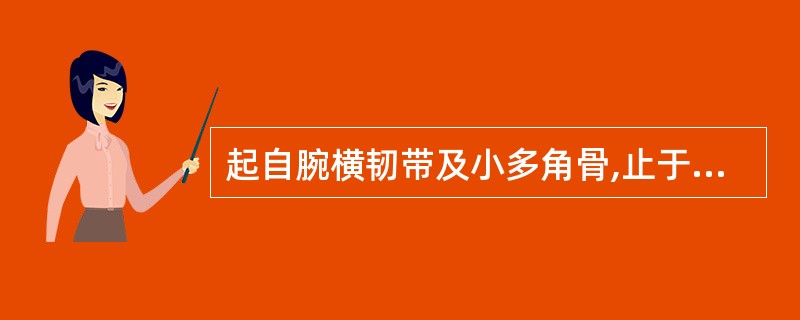 起自腕横韧带及小多角骨,止于拇指第一节指骨底及两侧籽骨的肌是