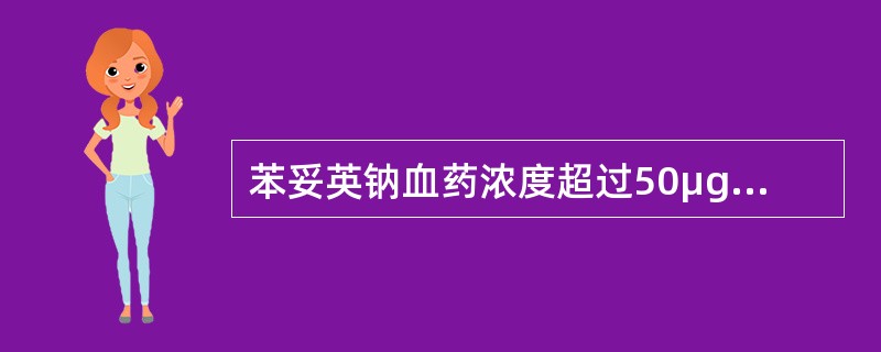 苯妥英钠血药浓度超过50μg£¯ml,中毒者昏睡以至昏迷