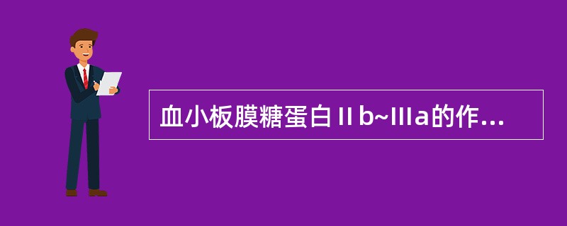 血小板膜糖蛋白Ⅱb~Ⅲa的作用是( )