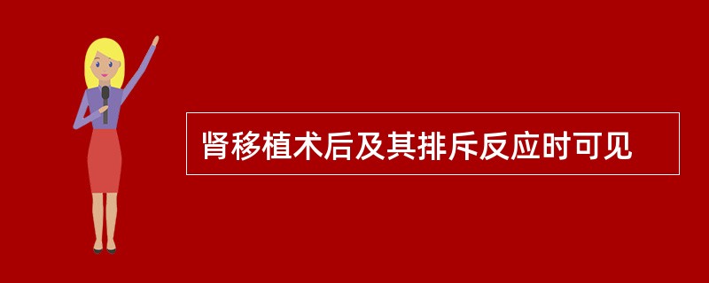 肾移植术后及其排斥反应时可见