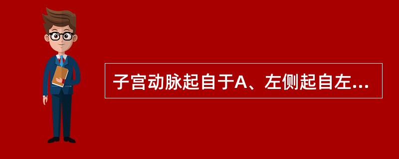 子宫动脉起自于A、左侧起自左肾动脉,右侧起自腹主动脉B、腹主动脉下段C、髂内动脉