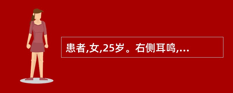 患者,女,25岁。右侧耳鸣,听力下降。CT 平扫无异常,临床拟诊内听道内小听神经