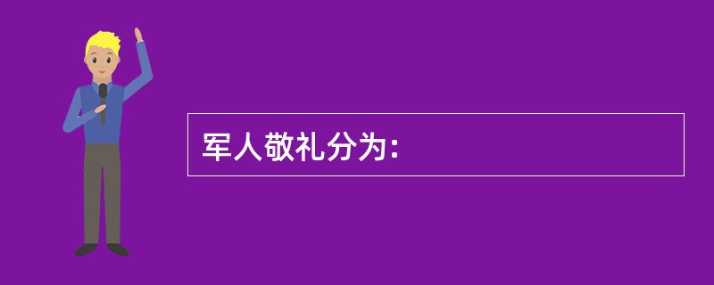 军人敬礼分为: