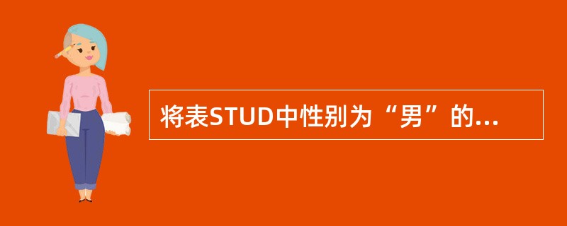 将表STUD中性别为“男”的学生的“年龄”加2,能实现此功能的语句是______