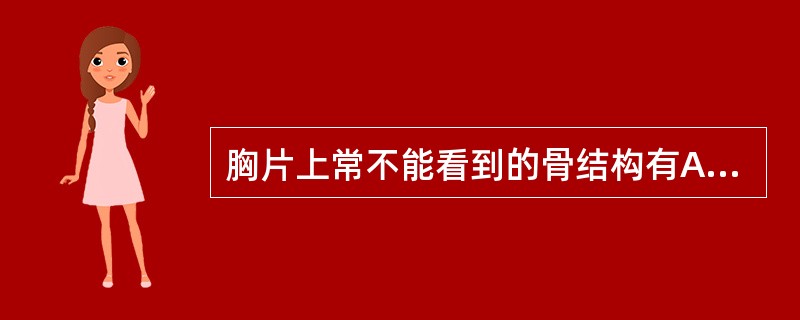 胸片上常不能看到的骨结构有A、锁骨B、肋骨C、肩胛骨D、腰椎E、胸椎