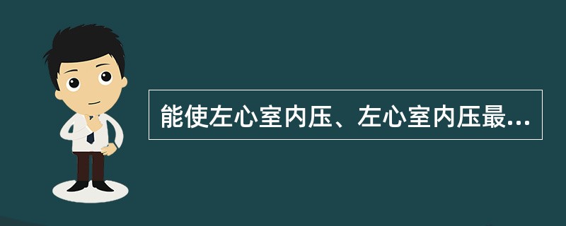 能使左心室内压、左心室内压最大上升速率显著降低的药物