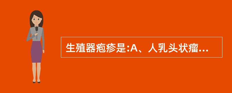 生殖器疱疹是:A、人乳头状瘤病毒引起B、单纯疱疹病毒Ⅰ型引起C、单纯疱疹病毒Ⅱ型