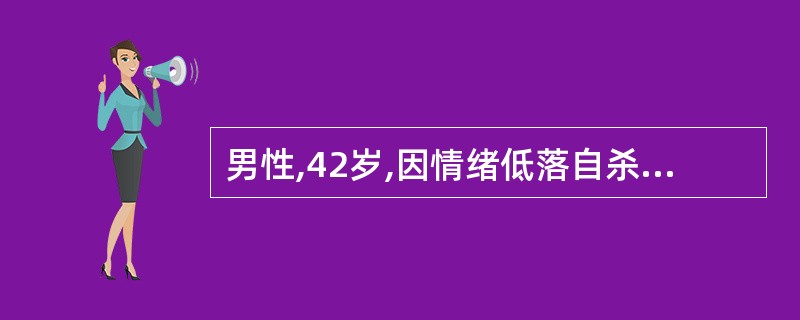 男性,42岁,因情绪低落自杀未遂,说自己半年来没有搞出技术革新是罪大恶极,要求受