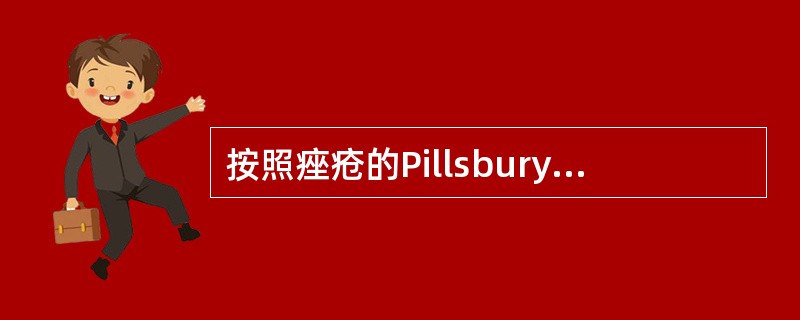 按照痤疮的Pillsbury分类法,如面部、胸背部出现深在性炎性丘疹应为A、Ⅰ度