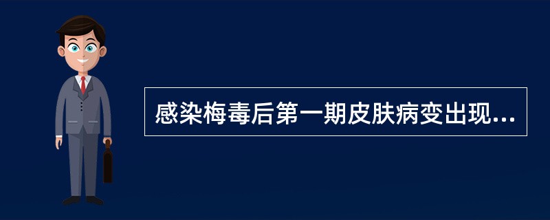 感染梅毒后第一期皮肤病变出现的时间为A、1年B、1周C、3周D、3日E、4个月