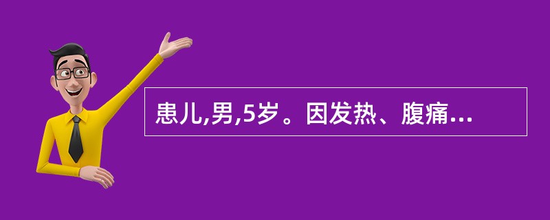 患儿,男,5岁。因发热、腹痛、稀黏液便1天住院。大便常规示WBC(£«£«£«)