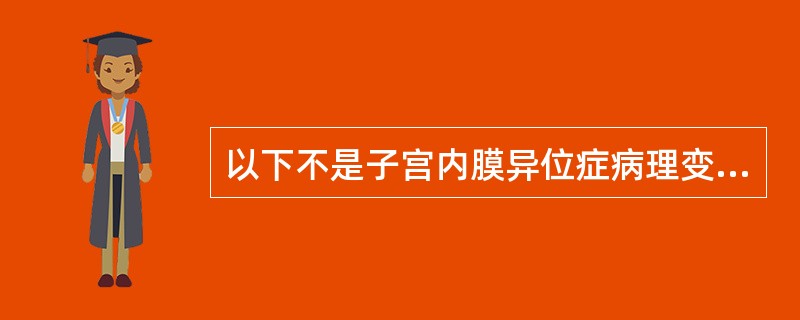 以下不是子宫内膜异位症病理变化的是A、异位内膜发生周期性出血B、异位内膜周围纤维