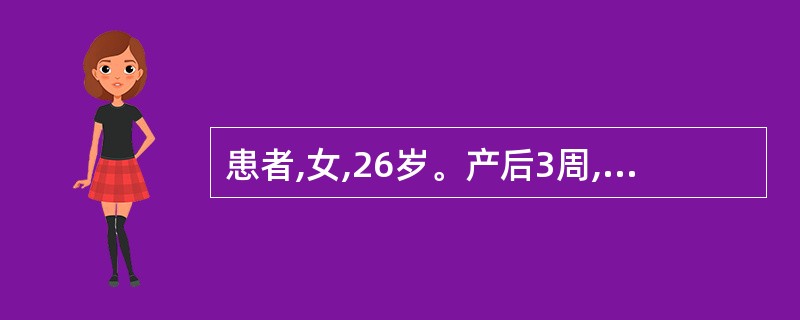 患者,女,26岁。产后3周,左乳房红肿胀痛,触摸到有硬块,大便如常,小便色黄。首